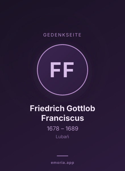 Gedenkportrait von Friedrich Gottlob Franciscus