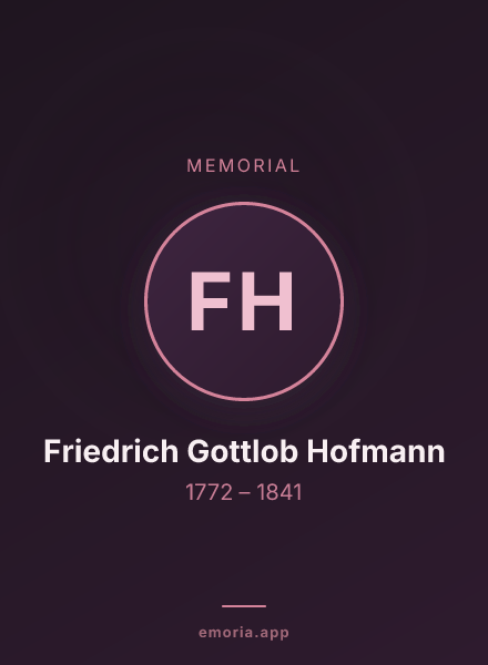 Memorial portrait of Friedrich Gottlob Hofmann