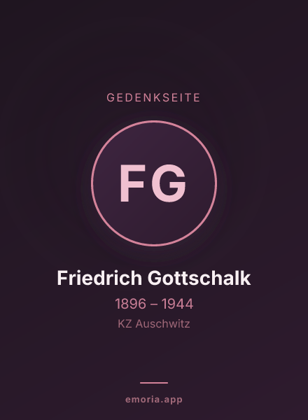 Gedenkportrait von Friedrich Gottschalk