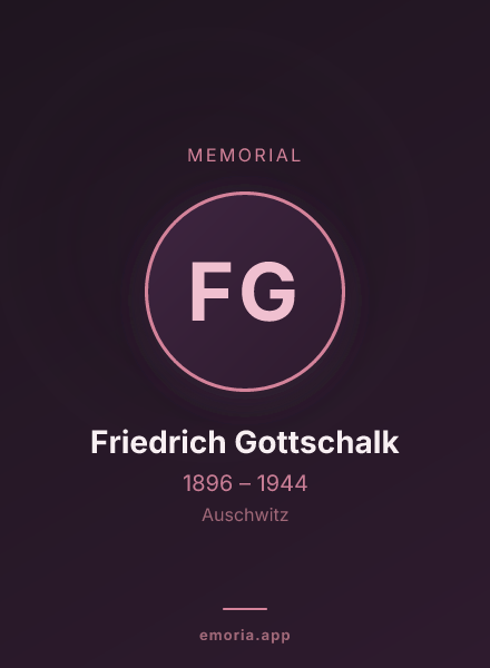 Memorial portrait of Friedrich Gottschalk