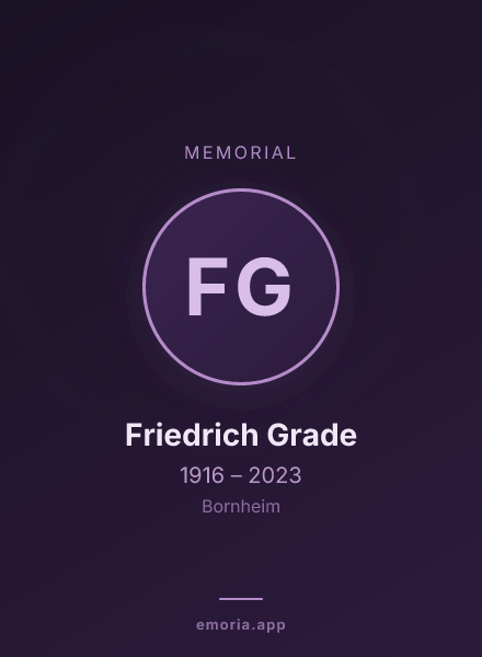 Memorial portrait of Friedrich Grade