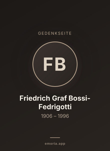 Gedenkportrait von Friedrich Graf Bossi-Fedrigotti