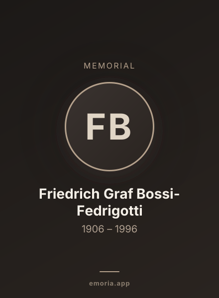 Memorial portrait of Friedrich Graf Bossi-Fedrigotti