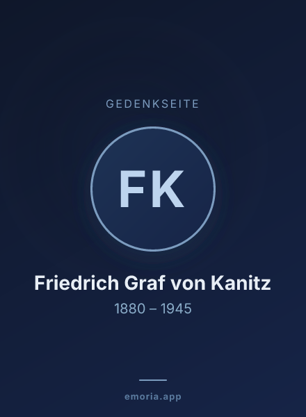 Gedenkportrait von Friedrich Graf von Kanitz