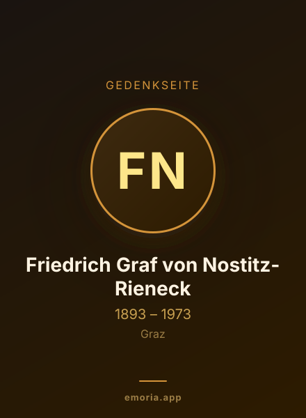 Gedenkportrait von Friedrich Graf von Nostitz-Rieneck