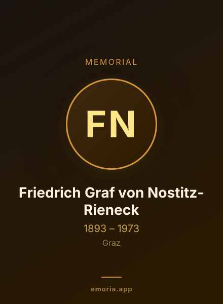 Memorial portrait of Friedrich Graf von Nostitz-Rieneck