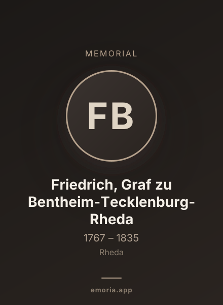 Memorial portrait of Friedrich, Graf zu Bentheim-Tecklenburg-Rheda