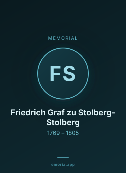 Memorial portrait of Friedrich Graf zu Stolberg-Stolberg