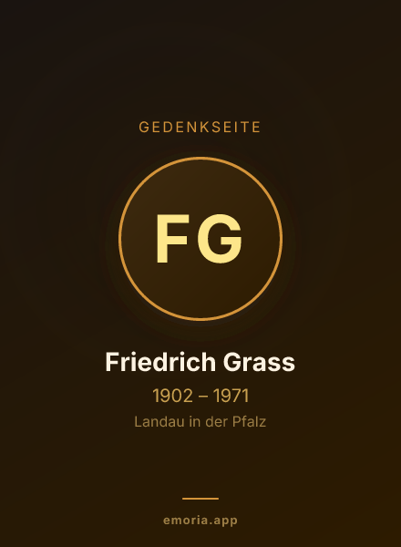 Gedenkportrait von Friedrich Grass