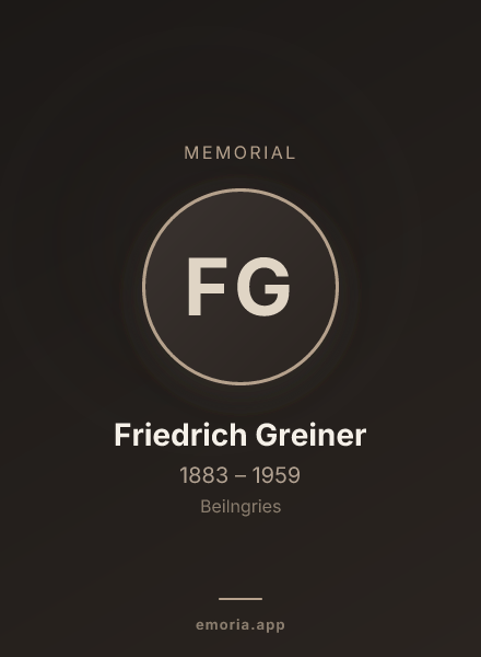 Memorial portrait of Friedrich Greiner