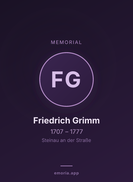 Memorial portrait of Friedrich Grimm