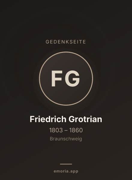 Gedenkportrait von Friedrich Grotrian