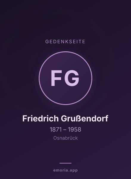 Gedenkportrait von Friedrich Grußendorf