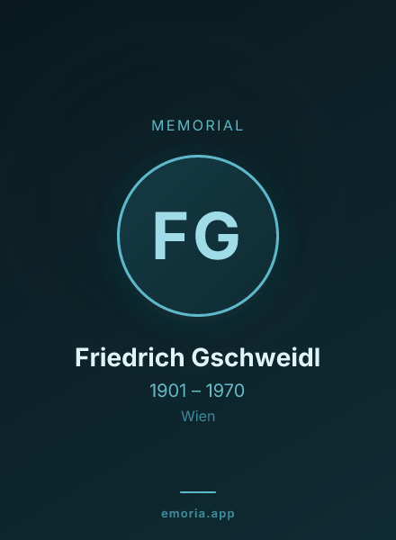 Memorial portrait of Friedrich Gschweidl