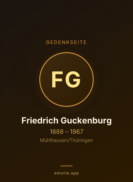 Gedenkportrait von Friedrich Guckenburg