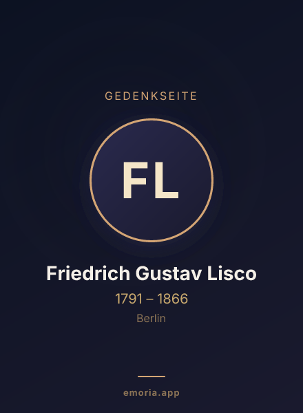 Gedenkportrait von Friedrich Gustav Lisco