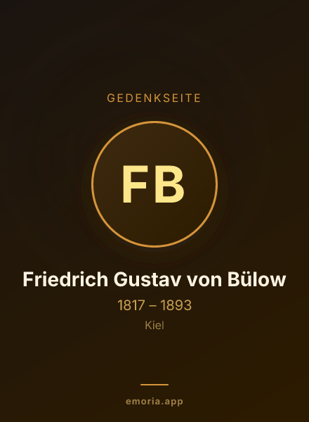 Gedenkportrait von Friedrich Gustav von Bülow