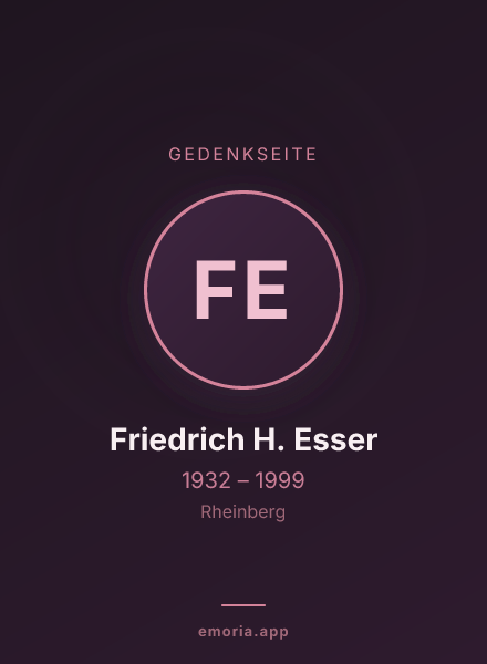 Gedenkportrait von Friedrich H. Esser