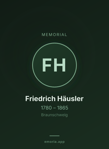 Memorial portrait of Friedrich Häusler