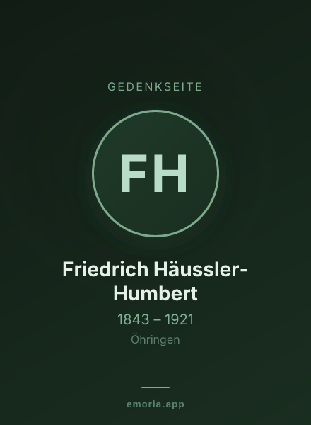 Gedenkportrait von Friedrich Häussler-Humbert