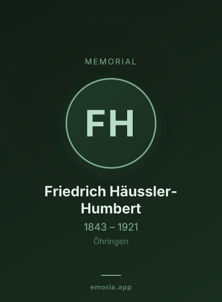 Memorial portrait of Friedrich Häussler-Humbert