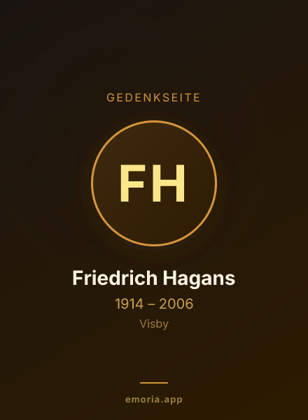 Gedenkportrait von Friedrich Hagans