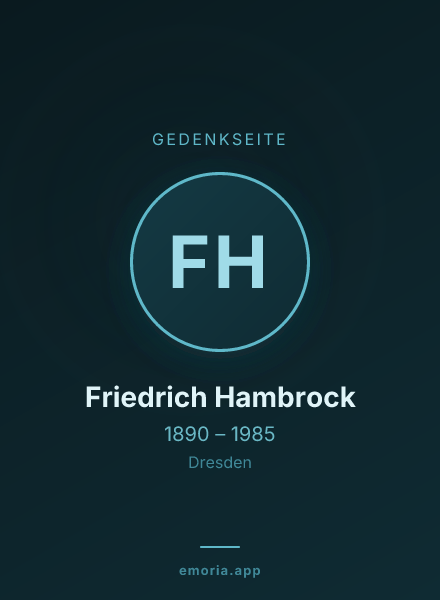 Gedenkportrait von Friedrich Hambrock