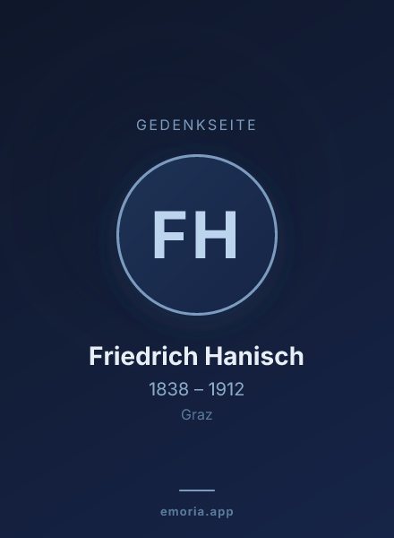 Gedenkportrait von Friedrich Hanisch