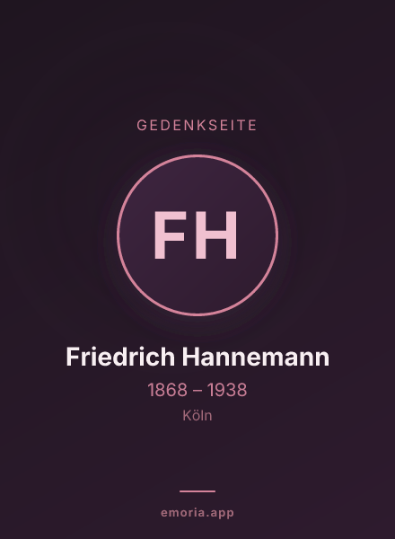 Gedenkportrait von Friedrich Hannemann
