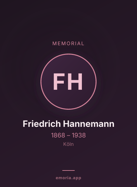 Memorial portrait of Friedrich Hannemann