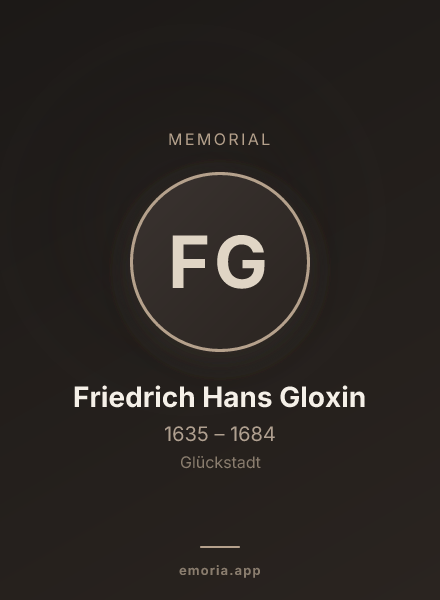 Memorial portrait of Friedrich Hans Gloxin