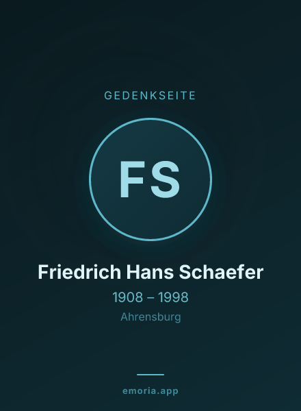 Gedenkportrait von Friedrich Hans Schaefer
