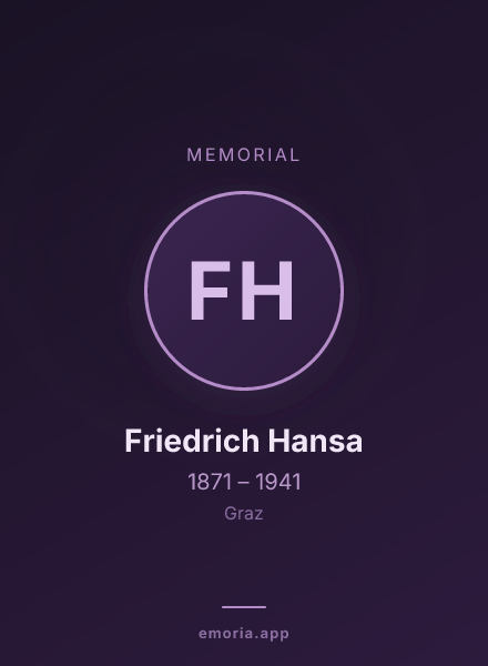 Memorial portrait of Friedrich Hansa