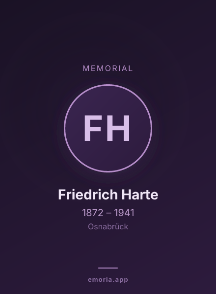Memorial portrait of Friedrich Harte