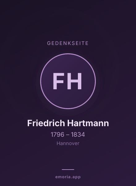 Gedenkportrait von Friedrich Hartmann