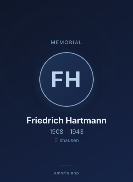 Memorial portrait of Friedrich Hartmann
