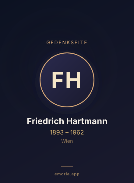 Gedenkportrait von Friedrich Hartmann