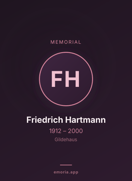 Memorial portrait of Friedrich Hartmann