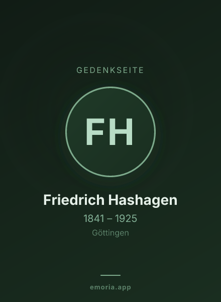 Gedenkportrait von Friedrich Hashagen