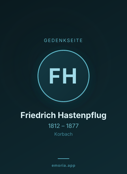 Gedenkportrait von Friedrich Hastenpflug
