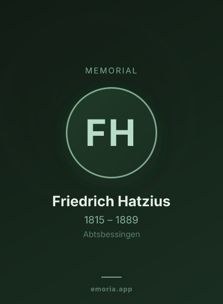 Memorial portrait of Friedrich Hatzius