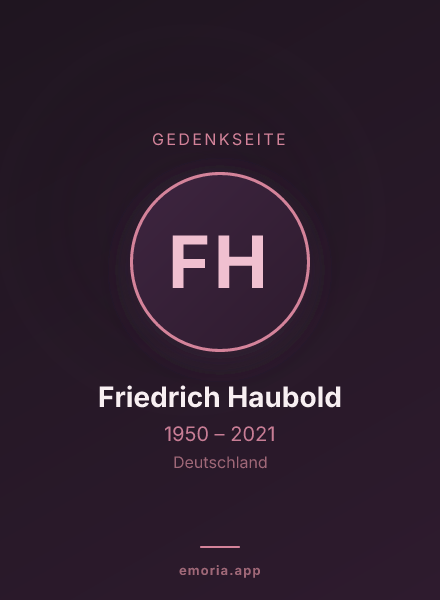 Gedenkportrait von Friedrich Haubold