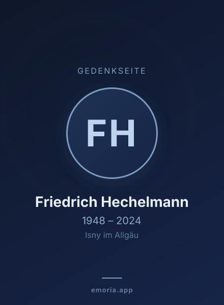 Gedenkportrait von Friedrich Hechelmann