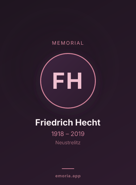 Memorial portrait of Friedrich Hecht
