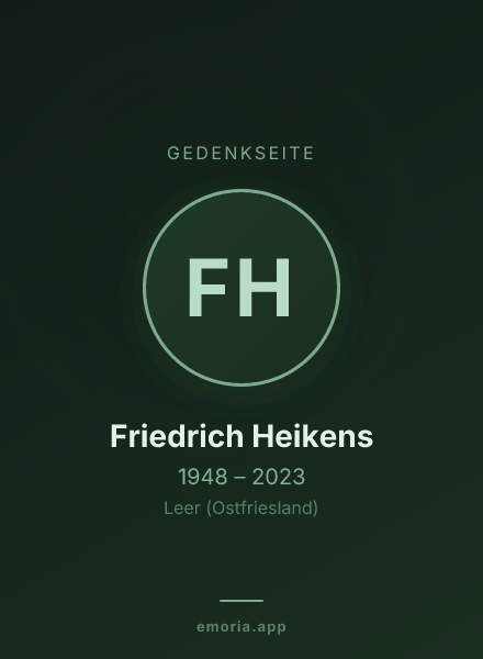 Gedenkportrait von Friedrich Heikens