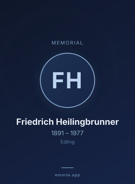 Memorial portrait of Friedrich Heilingbrunner