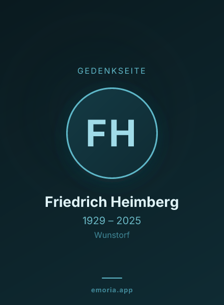 Gedenkportrait von Friedrich Heimberg