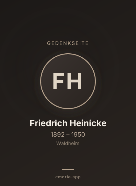 Gedenkportrait von Friedrich Heinicke