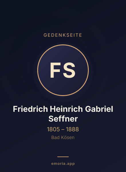 Gedenkportrait von Friedrich Heinrich Gabriel Seffner