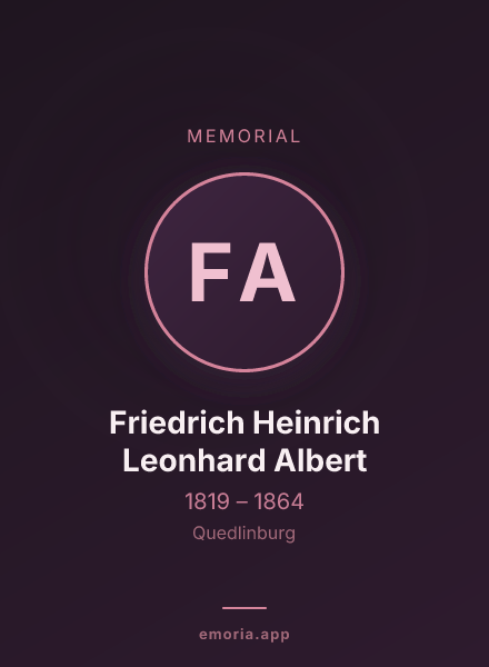 Memorial portrait of Friedrich Heinrich Leonhard Albert